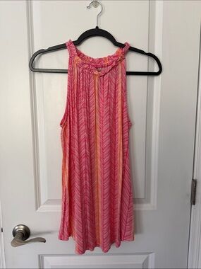 Apt. 9 Sleeveless Pink Chevron Stripe Halter Top